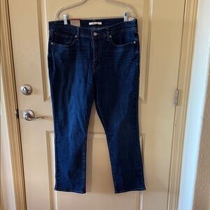 Signature by Levi Strauss Dark Blue Straight Leg Jeans